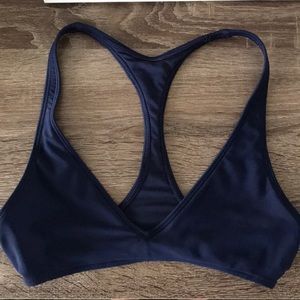 Aerie Navy V-neck Pullover Bikini Top